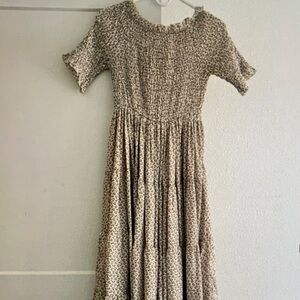 Orange Creek Cream and Brown Midi Dress